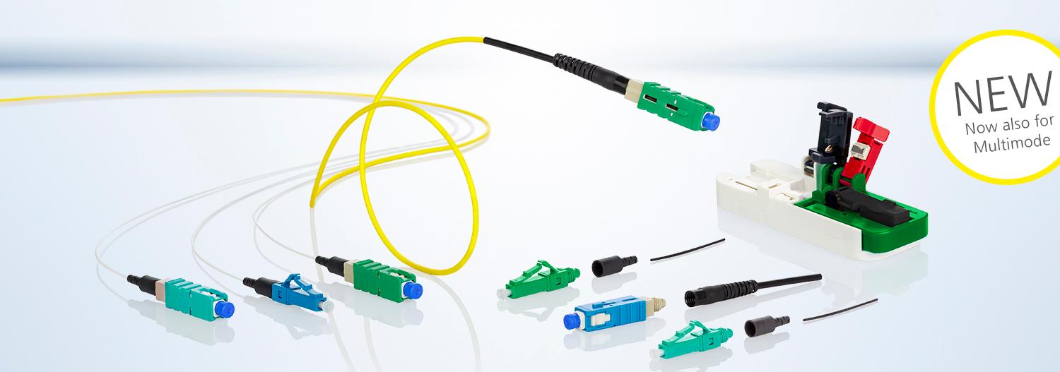 OpDAT FAST™ Hybrid | Field-attachable single- and multimode fiber optic connector with Opto-Elast